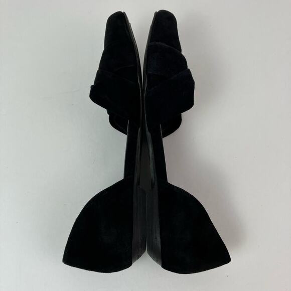 Eileen Fischer Sz 8 Fuller Suede d'Orsay Ballet Flats Black Office Preppy Comfy - Picture 12 of 16
